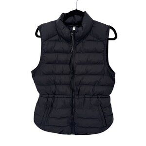 Fabletics Essential Full Zip Puffer Vest Womens Large Black Polyester‎ Pockets